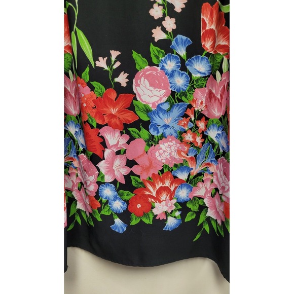 Mica Vintage Black‎ Knee Length Women's Floral Sheath Dress Size 8 Sleeveless - Picture 8 of 8